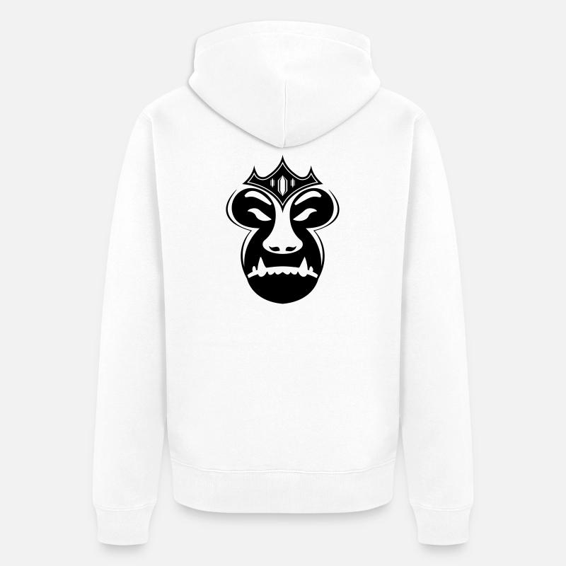 Monkey King – Emblem der urbanen Herrschaft - Unisex Premium Bio Zip Hoodie - Weiß