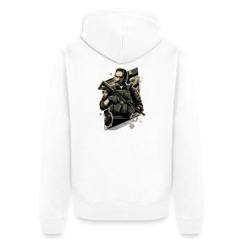 Marshall - Unisex Premium Organic Zip Hoodie - white - Back - Thijin (182cm)