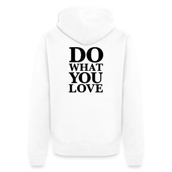  Do What You Love - Motivation Typografie Schwarz - Unisex Premium Bio Zip Hoodie - Weiß - Hinten - Thijin (182cm)