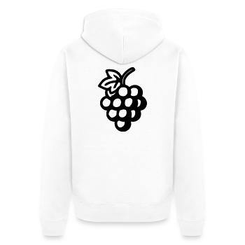 Grapes Grapes Symbol - Unisex Premium Organic Zip Hoodie - white - Back - Thijin (182cm)