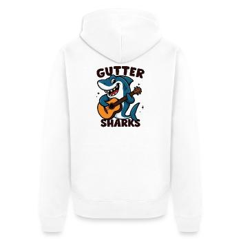 Crapaud Musicien Shark - Veste à capuche bio Premium Unisexe - blanc - Dos - Thijin (182cm)