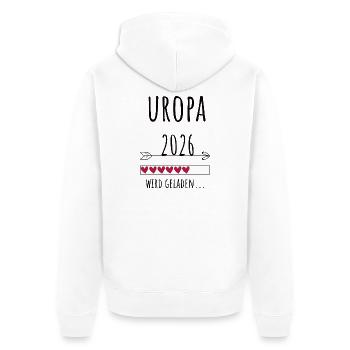 Werdender Uropa 2026 Geschenk Schwangerschaft - Unisex Premium Bio Zip Hoodie - Weiß - Hinten - Thijin (182cm)
