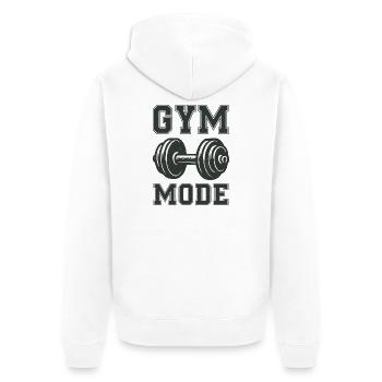 Gym Fashion - Unisex Premium Organic Zip Hoodie - white - Back - Thijin (182cm)