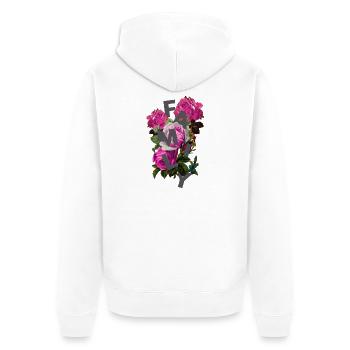 Floral Family Monogram Collage - Unisex Premium Organic Zip Hoodie - white - Back - Thijin (182cm)