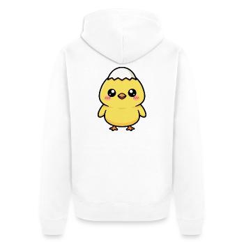 Chick with Kawaii cap - Unisex Premium Organic Zip Hoodie - white - Back - Thijin (182cm)