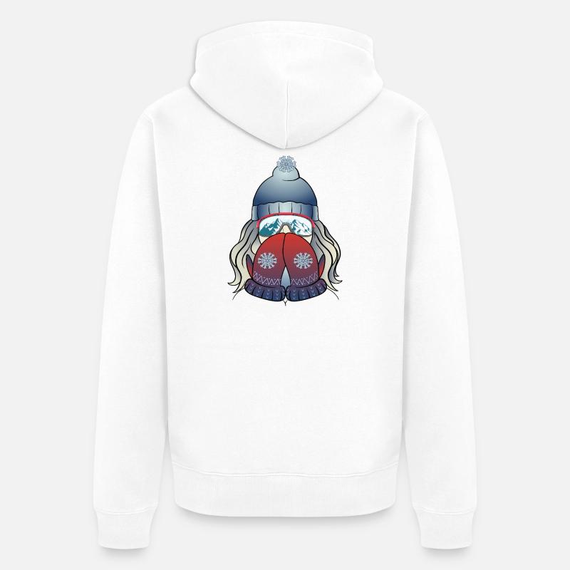 Fille d’hiver avec flocon de neige - Veste à capuche bio Premium Unisexe - blanc