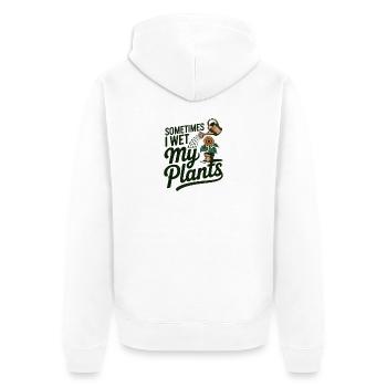Parfois, je mouille mes plantes - Veste à capuche bio Premium Unisexe - blanc - Dos - Thijin (182cm)