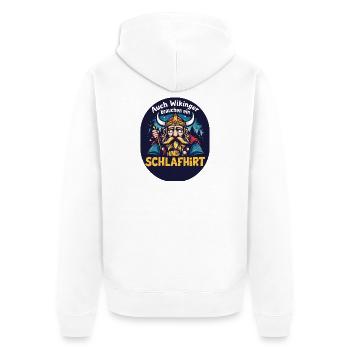 Viking Sleep Shirt Funny Saying - Unisex Premium Organic Zip Hoodie - white - Back - Thijin (182cm)