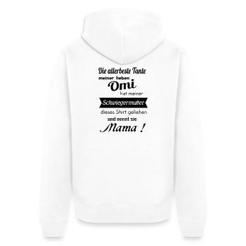 Verwandte w - Unisex Premium Bio Zip Hoodie - Weiß - Hinten - Thijin (182cm)