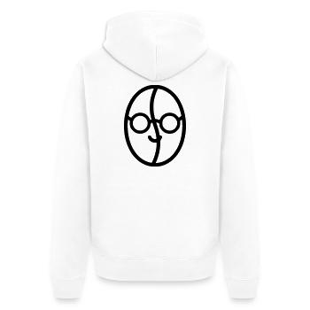 Coffee love: Coffee bean with glasses - Unisex Premium Organic Zip Hoodie - white - Back - Thijin (182cm)