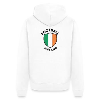 Ireland Football Shield Grafikdesign - Unisex Premium Bio Zip Hoodie - Weiß - Hinten - Thijin (182cm)