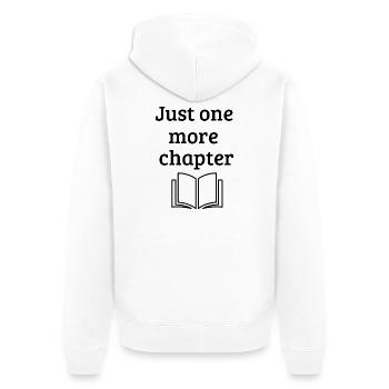 Just One More Chapter - Funny Book Lover Q - Unisex Premium Bio Zip Hoodie - Weiß - Hinten - Thijin (182cm)