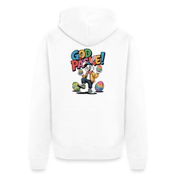 Easter bunny with colorful eggs - Unisex Premium Organic Zip Hoodie - white - Back - Thijin (182cm)