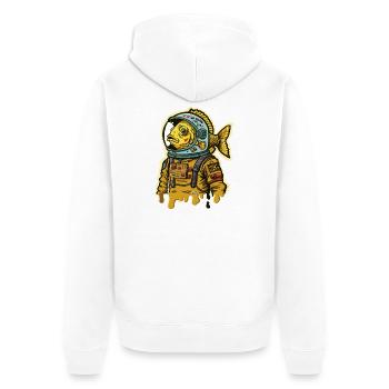 Fish astronaut street art - Unisex Premium Organic Zip Hoodie - white - Back - Thijin (182cm)