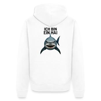 Hai Kostüm Haifisch Meerestier Fisch unter Wasser - Unisex Premium Bio Zip Hoodie - Weiß - Hinten - Thijin (182cm)