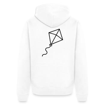 Kite - Unisex Premium Organic Zip Hoodie - white - Back - Thijin (182cm)