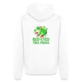 Frosch Laubfrosch - Unisex Premium Bio Zip Hoodie - Weiß - Hinten - Thijin (182cm)