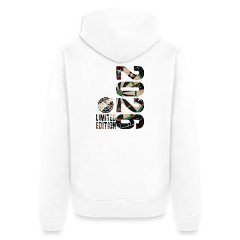 Fléchettes 2026, T-shirt édition limitée, sweat à capuche, tasse - Veste à capuche bio Premium Unisexe - blanc - Dos - Thijin (182cm)