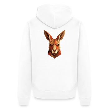 Kangaroo Australia Outback Wild Cute Kangaroos - Unisex Premium Organic Zip Hoodie - white - Back - Thijin (182cm)