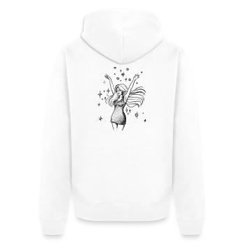 Tanzende Frau Empowerment - Illustration - Unisex Premium Bio Zip Hoodie - Weiß - Hinten - Thijin (182cm)