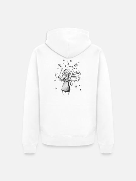 Dancing Woman Empowerment - Illustration - Unisex Premium Organic Zip Hoodie - white