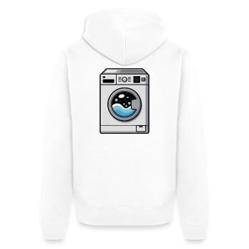 Washing Machine Comic Cute Kawaii - Unisex Premium Organic Zip Hoodie - white - Back - Thijin (182cm)
