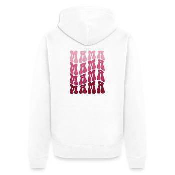 Best Mama Pattern Mosaic - Unisex Premium Organic Zip Hoodie - white - Back - Thijin (182cm)