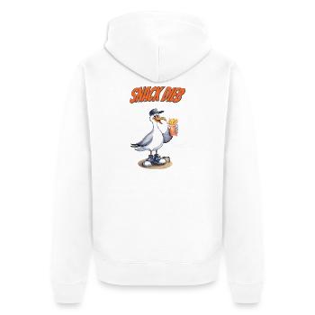 Voleur de snacks Mouette Drôle de Déclaration sur les frites - Veste à capuche bio Premium Unisexe - blanc - Dos - Thijin (182cm)