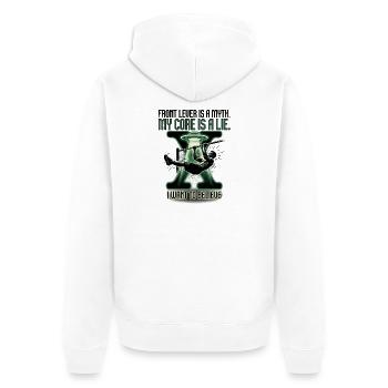 Calisthenics Space - Unisex Premium Bio Zip Hoodie - Weiß - Hinten - Thijin (182cm)