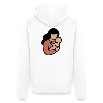 Mom Baby Boho Minimalism - Unisex Premium Organic Zip Hoodie - white - Back - Thijin (182cm)