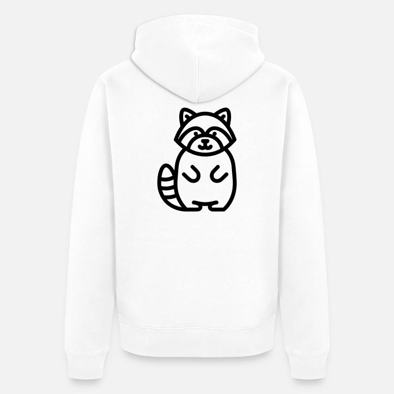 raton laveur - Veste à capuche bio Premium Unisexe - blanc