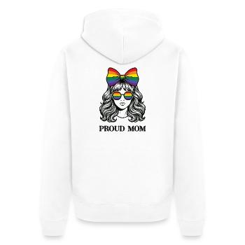 LGBTQ-Pride-Monat – Proud Mom - Unisex Premium Bio Zip Hoodie - Weiß - Hinten - Thijin (182cm)