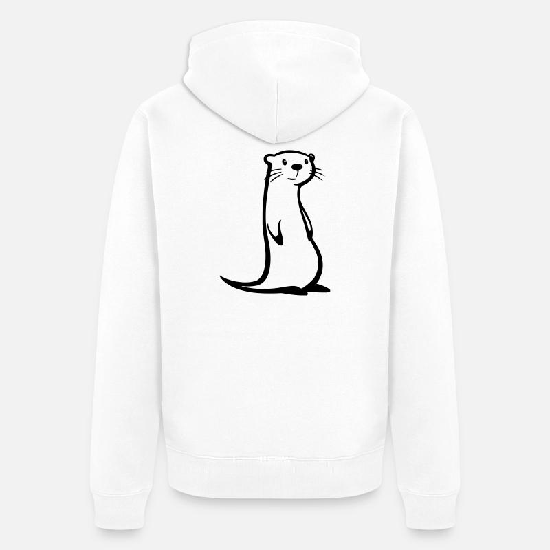 loutre - Veste à capuche bio Premium Unisexe - blanc