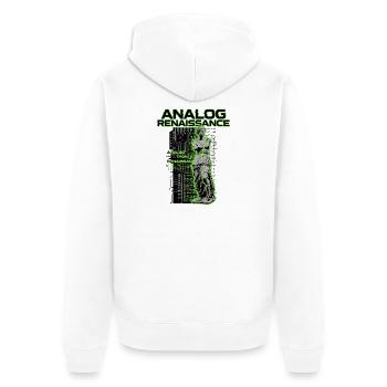 Analog Renaissance Cyberpunk - Unisex Premium Organic Zip Hoodie - white - Back - Thijin (182cm)