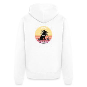 Retro - Unisex Premium Bio Zip Hoodie - Weiß - Hinten - Thijin (182cm)