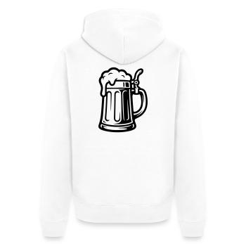 Beer Mug Symbol Beer - Unisex Premium Organic Zip Hoodie - white - Back - Thijin (182cm)