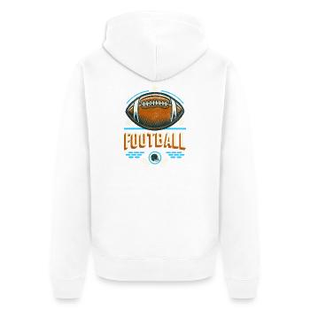 Motif du football avec étoiles et rayures - Veste à capuche bio Premium Unisexe - blanc - Dos - Thijin (182cm)