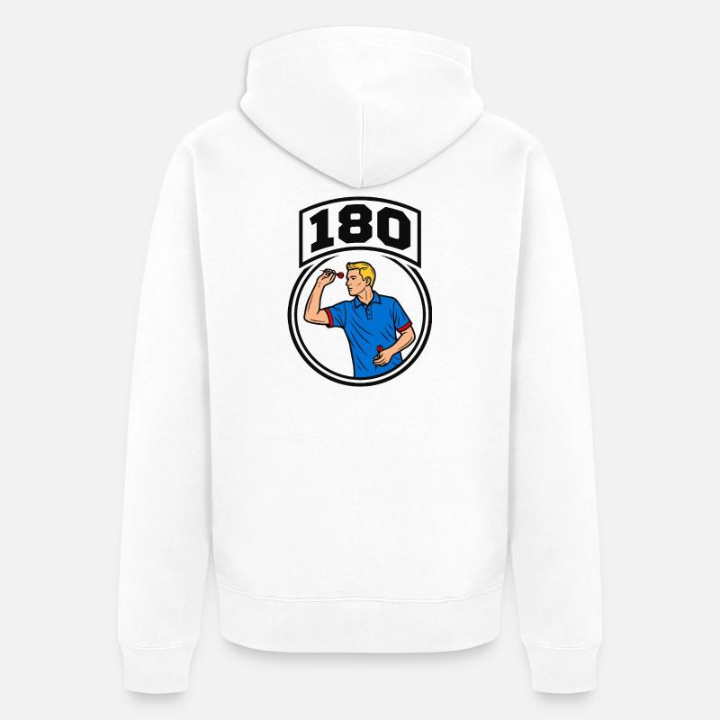 180 fléchettes - Veste à capuche bio Premium Unisexe - blanc