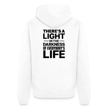 There's a Light in the Darkness - Unisex Premium Organic Zip Hoodie - white - Back - Thijin (182cm)