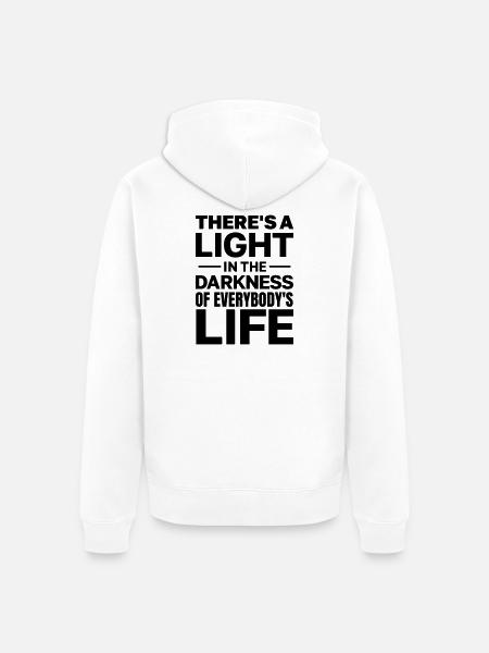 There's a Light in the Darkness - Unisex Premium Organic Zip Hoodie - white
