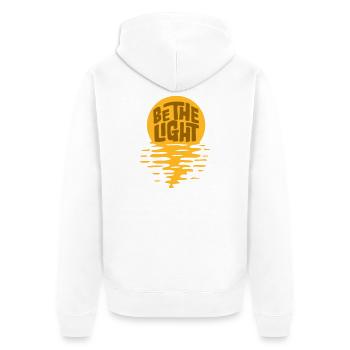 Be The Light Motivierend Positivität Spruch Logo - Unisex Premium Bio Zip Hoodie - Weiß - Hinten - Thijin (182cm)