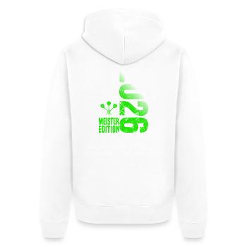 Darts Champion 2026 Kreisliga shirt green white - Unisex Premium Organic Zip Hoodie - white - Back - Thijin (182cm)