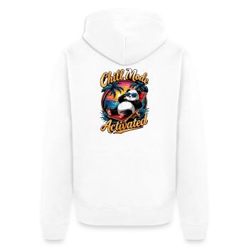 Chill Panda Sunset - Unisex Premium Organic Zip Hoodie - white - Back - Thijin (182cm)