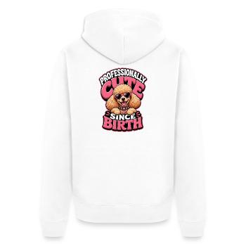 Pudel - Unisex Premium Bio Zip Hoodie - Weiß - Hinten - Thijin (182cm)