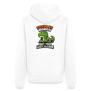 Seriously Bored Dinosaur - Unisex Premium Bio Zip Hoodie - Weiß - Hinten - Thijin (182cm)