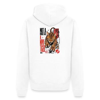 Pas un chat domestique, un petit tigre – Predator Bengal - Veste à capuche bio Premium Unisexe - blanc - Dos - Thijin (182cm)