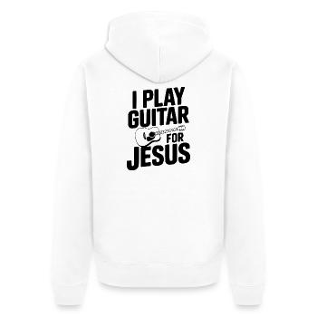 Ich spiele Gitarre für Jesus - Unisex Premium Bio Zip Hoodie - Weiß - Hinten - Thijin (182cm)