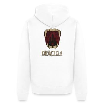 Dracula Schloss Gebiss - Unisex Premium Bio Zip Hoodie - Weiß - Hinten - Thijin (182cm)