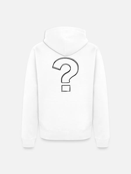 Fragezeichen handgezeichnet - Unisex Premium Bio Zip Hoodie - Weiß