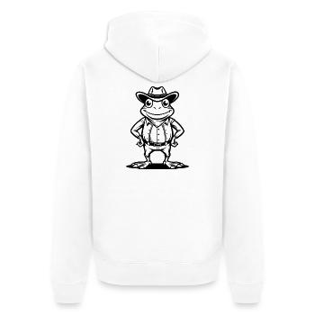Cowboy-Frosch - Unisex Premium Bio Zip Hoodie - Weiß - Hinten - Thijin (182cm)